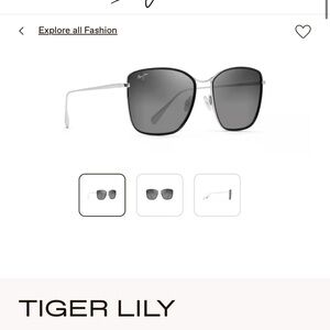 ⭐️New Maui Jim Tiger Lily Titanium PolarizedPlus2 Grey Lenses.